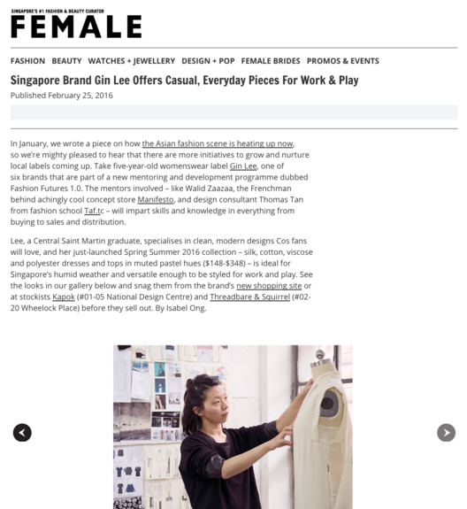 Singapore Brand GINLEE Offers Casual, Everyday Pieces For Work & Play / Female Magazine