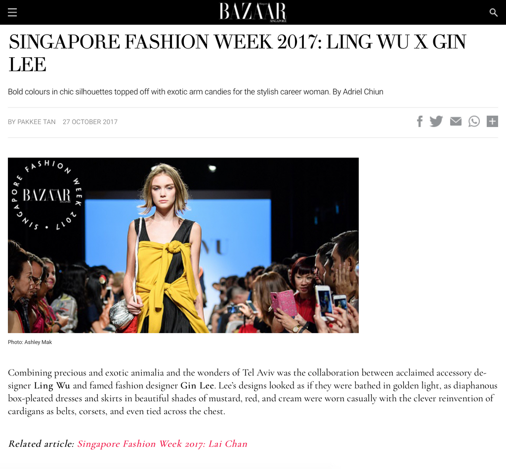 Harper's Bazaar: Singapore Fashion Week 2017: Ling Wu x Gin Lee
