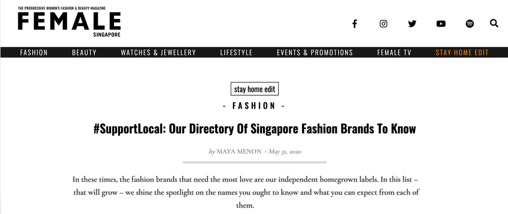 FEMALE | #SupportLocal: Our Directory Of Singapore Fashion Brands To Know