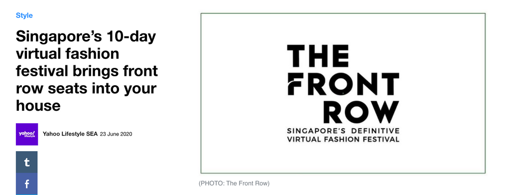 Yahoo Lifestyle | Singapore’s 10-day virtual fashion festival brings front row seats into your house